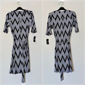 Short sleeve tie dress, Chevron design dress